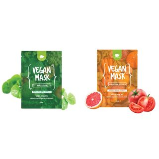 HAPPY VEGAN - Vegan Mask Set 5pcs (2 Types) Brightening Moisture 1 HAPPY VEGAN - Vegan Mask Set 5pcs (2 Types) Brightening Moisture